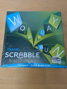 Travel Scrabble Original Compact Version 2014 Crossword Game New Sealed Mattel